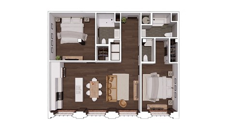 C2.1 Floor Plan at The Mill at Prattville, Alabama, 36067